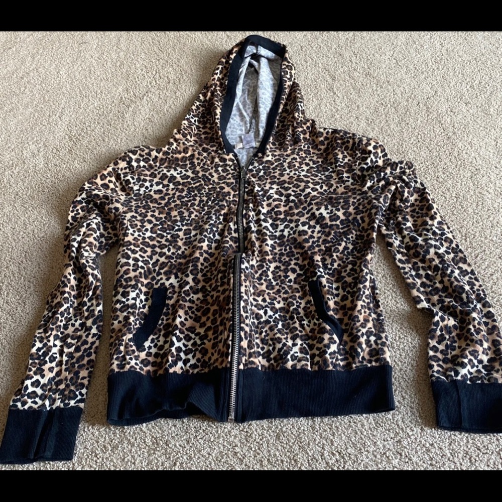 Cheetah zip up sweatshirt